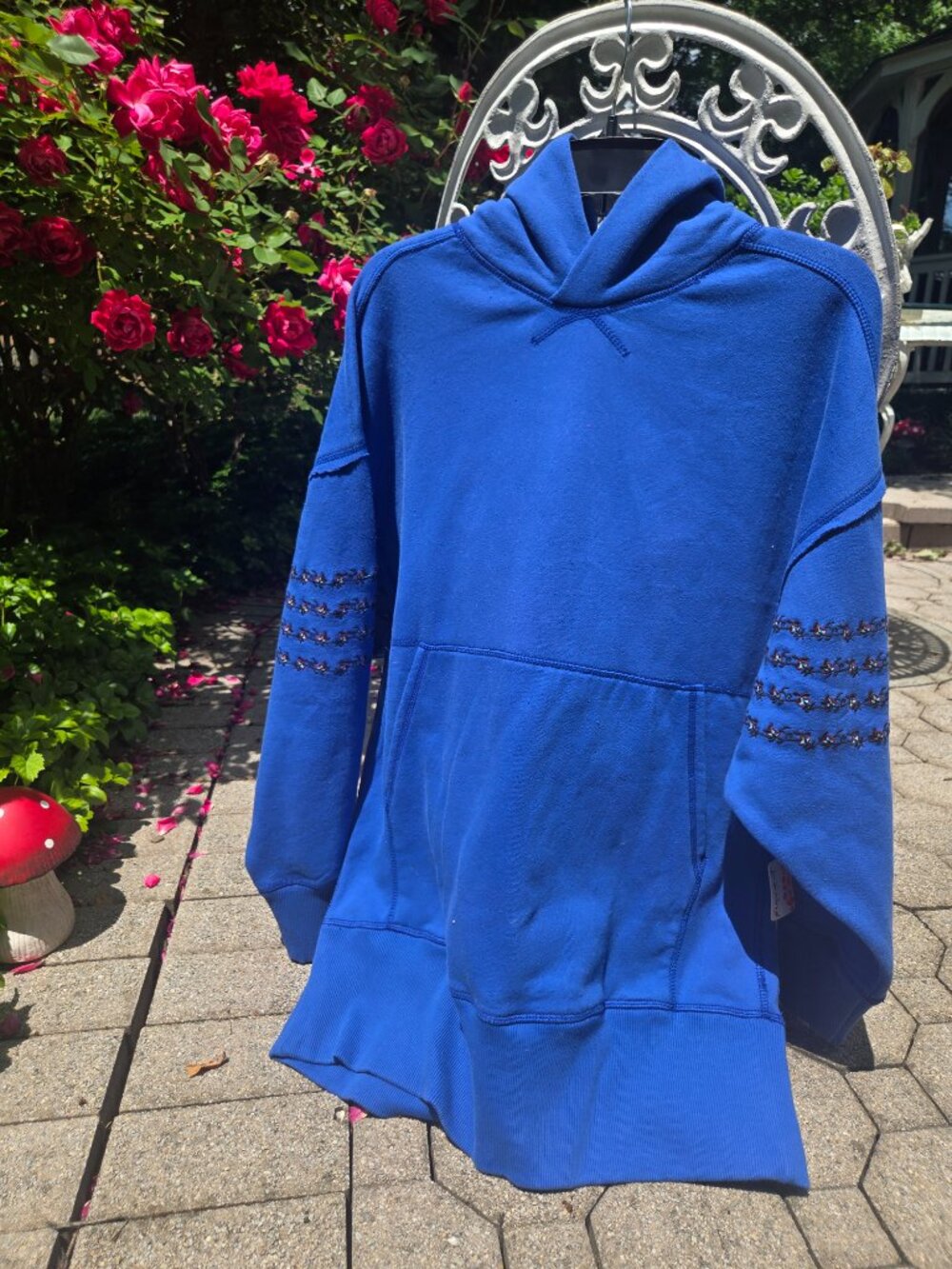 Sold out Free people at my best embroidered hoodie in stellar blueXS - Picture 6 of 17